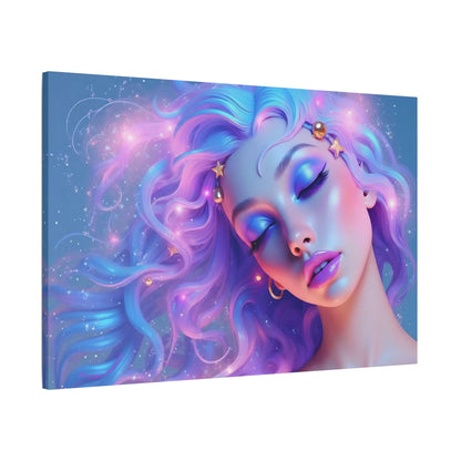 Winter Fantasy 1 | Dreamy Cosmic Muse Satin Stretched Canvas Print