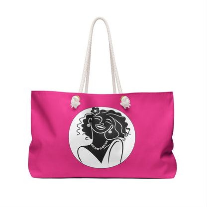Pearls & Curls 2 | Pink Kiss Double-Sided Weekender Bag