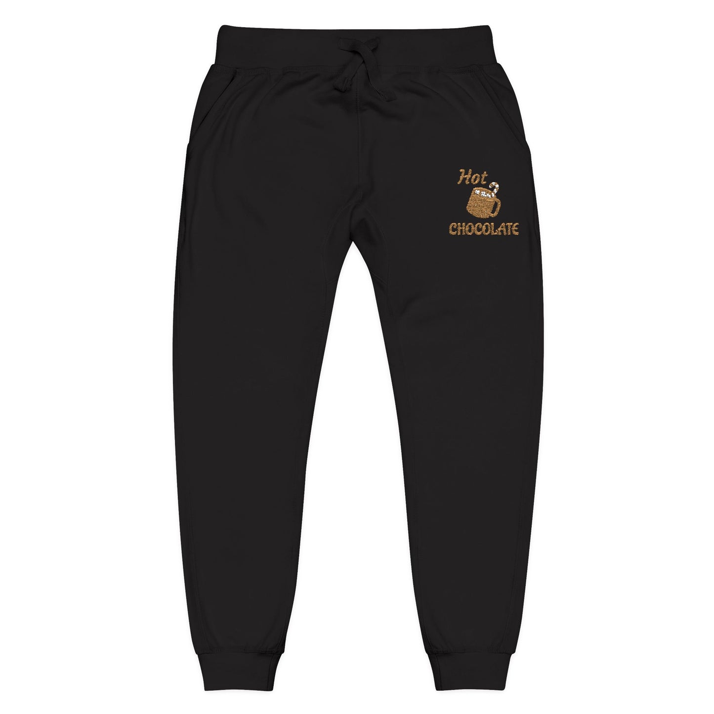 Harvest Haze | Hot Chocolate Gold Embroidered Sweatpants