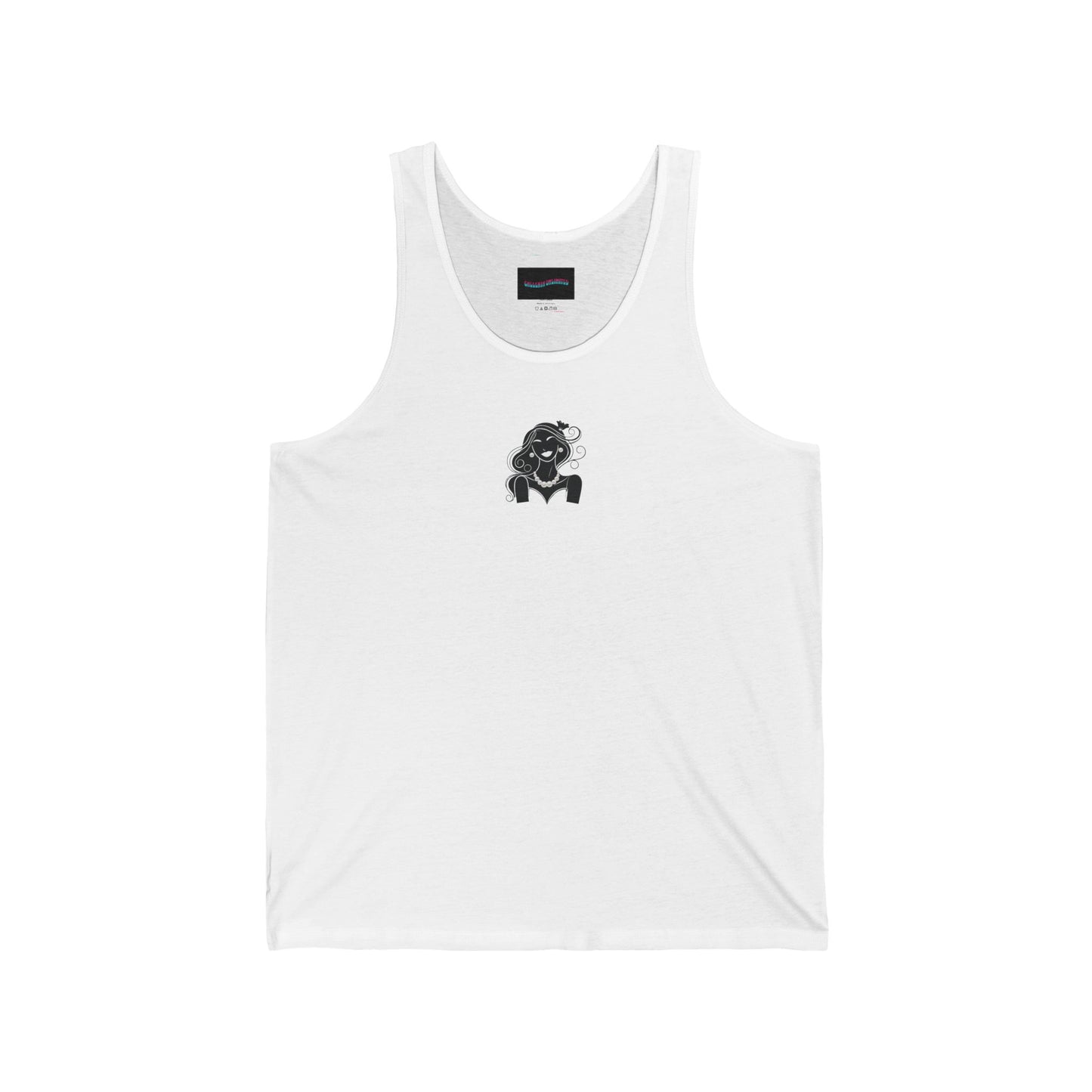 Pearls & Curls 1 | White Jersey Tank