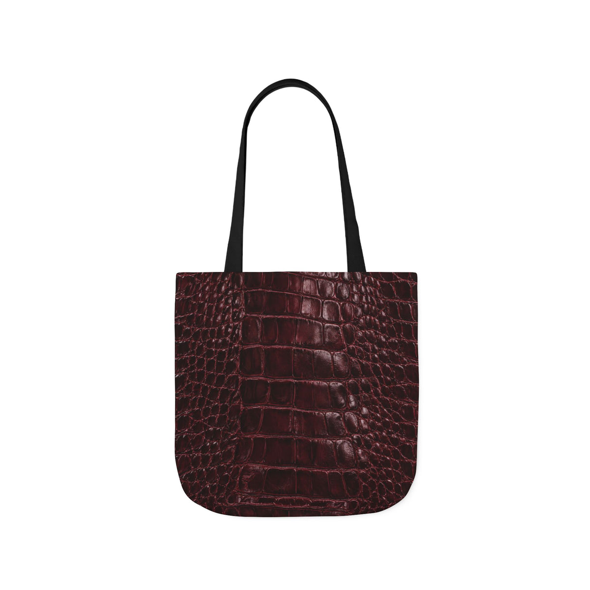 Alligator | Burgundy Print All-Over Pattern Tote Bag (non-textured printed fabric)