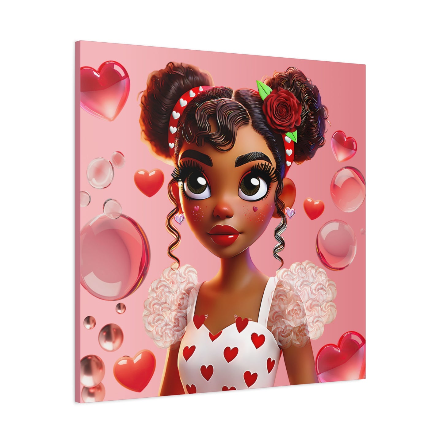 Heartbreaker Girl | Bubble Gum, Matte Canvas Print
