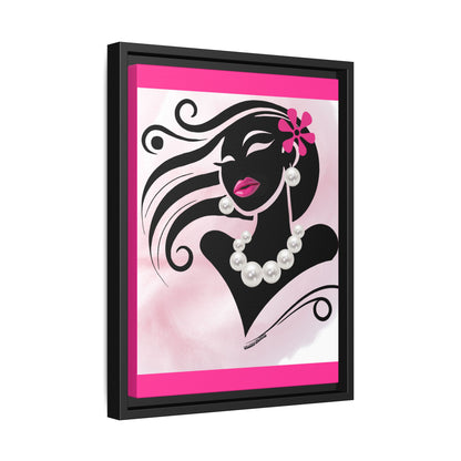Pearls & Curls 6 | Candy Kiss Framed Matte Canvas Wall Art (black or white frame)