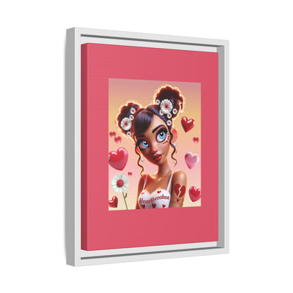 Heartbreaker 1 | Raspberry - Canvas Print, framed matte (multiple sizes/frame colors))