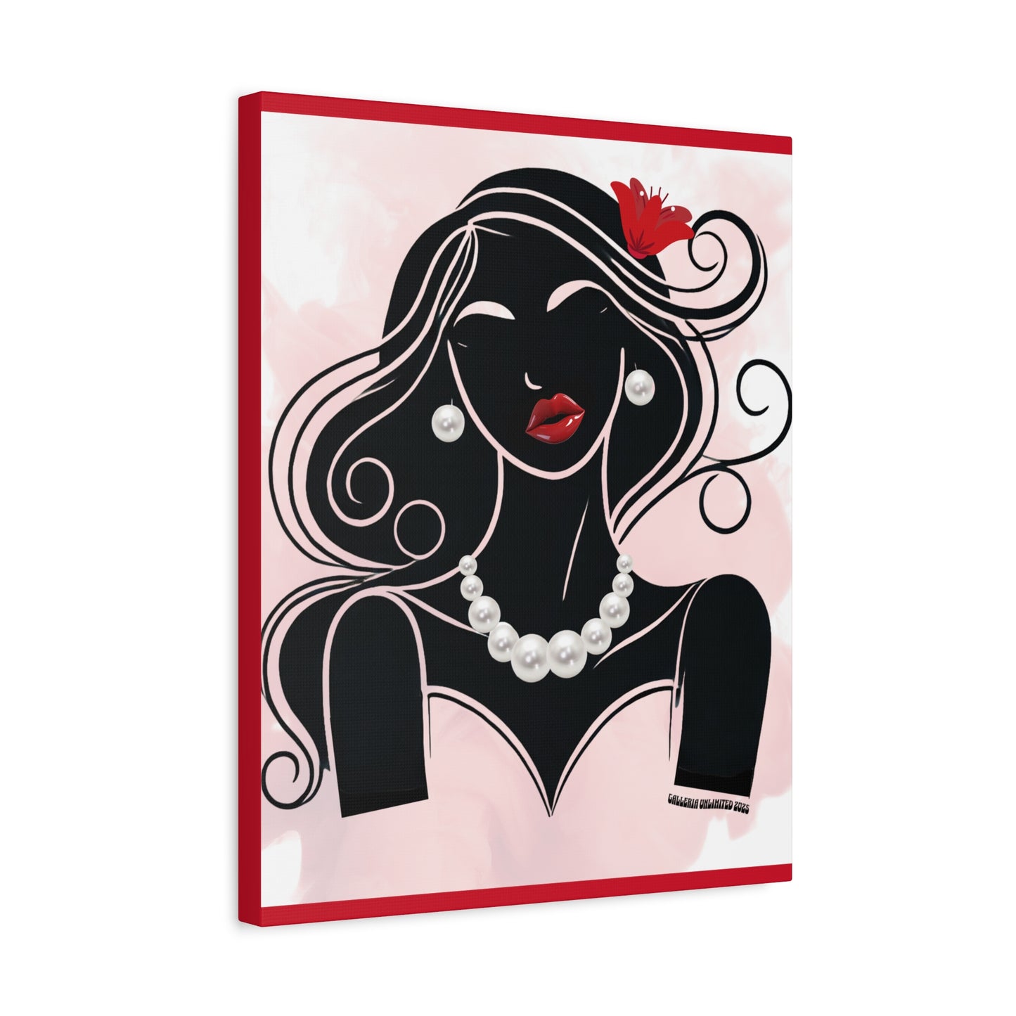 Pearls & Curls1 | Ruby Kiss Matte Canvas Print