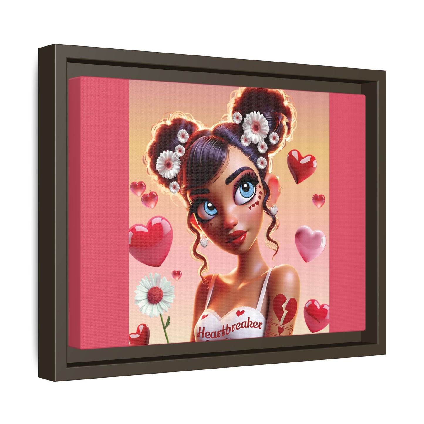 Heartbreaker 1 | Raspberry - Canvas Print, framed matte (multiple sizes/frame colors))