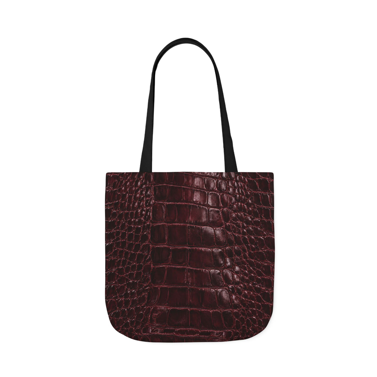 Alligator | Burgundy Print All-Over Pattern Tote Bag (non-textured printed fabric)