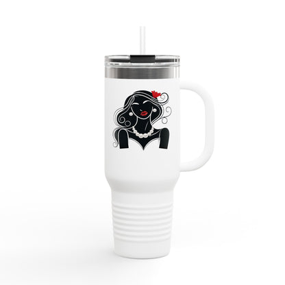 Pearls & Curls 1 | Insulated Travel Mug, 40oz (multiple colors)