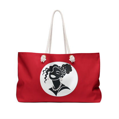 Pearls & Curls 5 | Crimson Kiss Double-Sided Weekender Bag