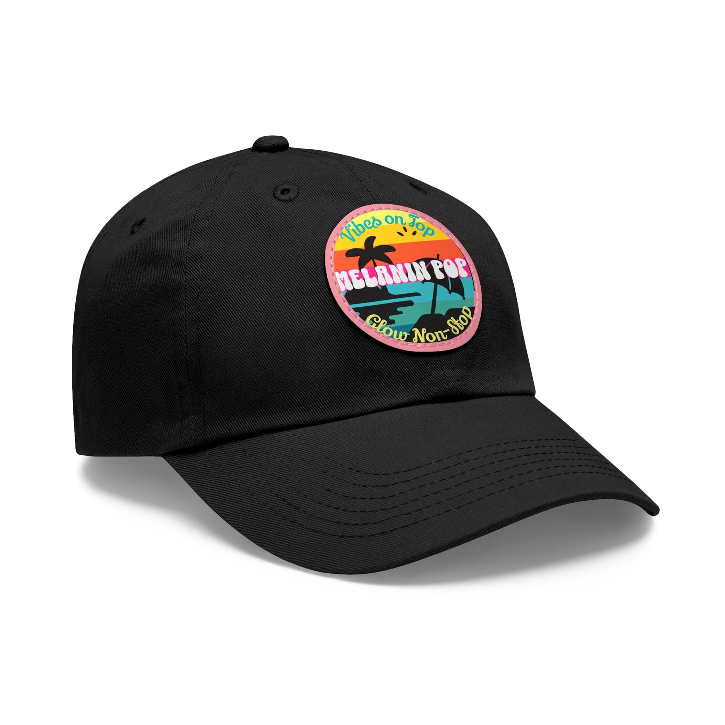 Sandy Toes | Melanin Pop Round Leather Patch Dad Cap (multiple colors)