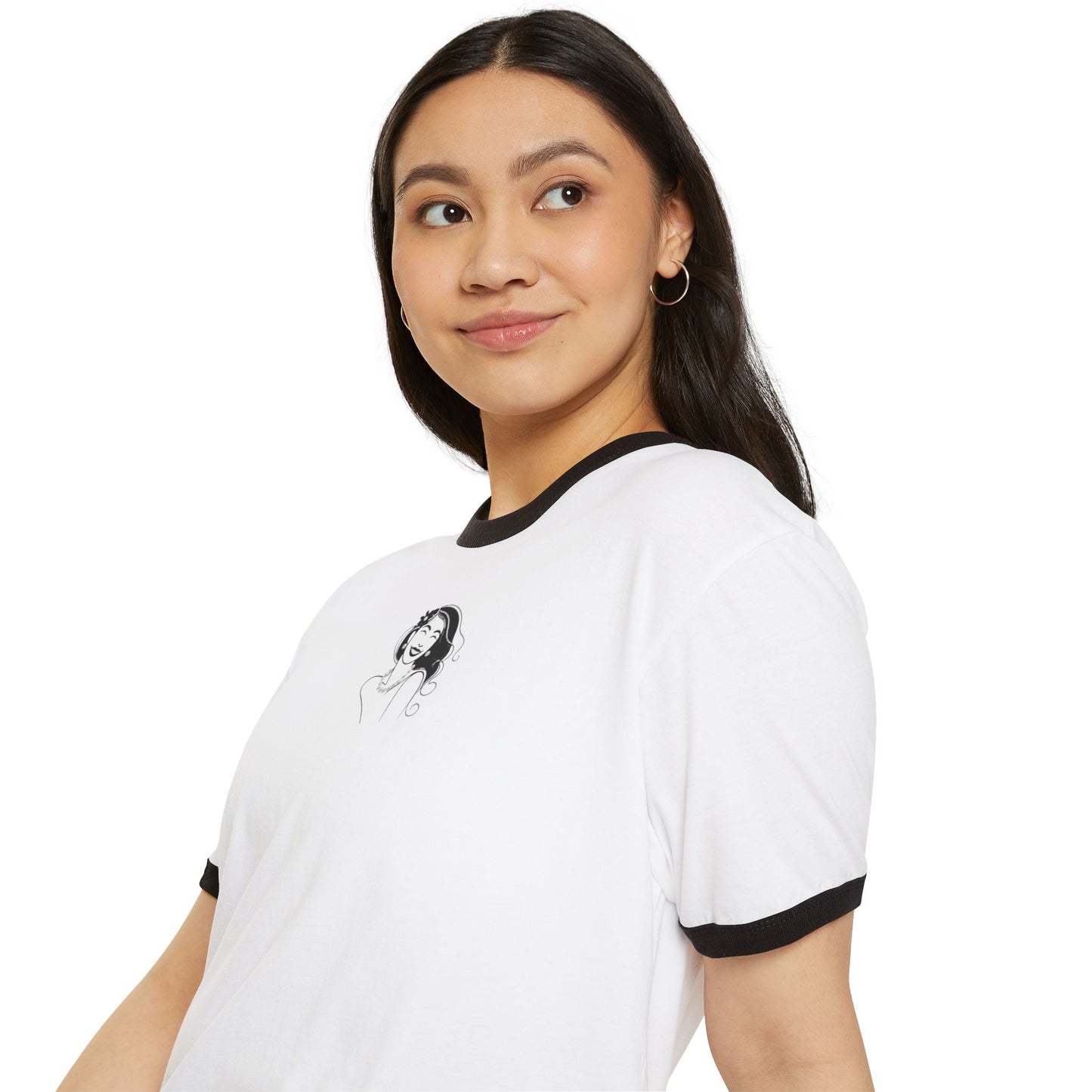 Pearls & Curls3| Plain Ringer Tee (heather grey or white)