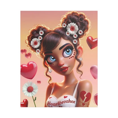 Heartbreaker 1 l Raspberry Satin Stretched Canvas Print
