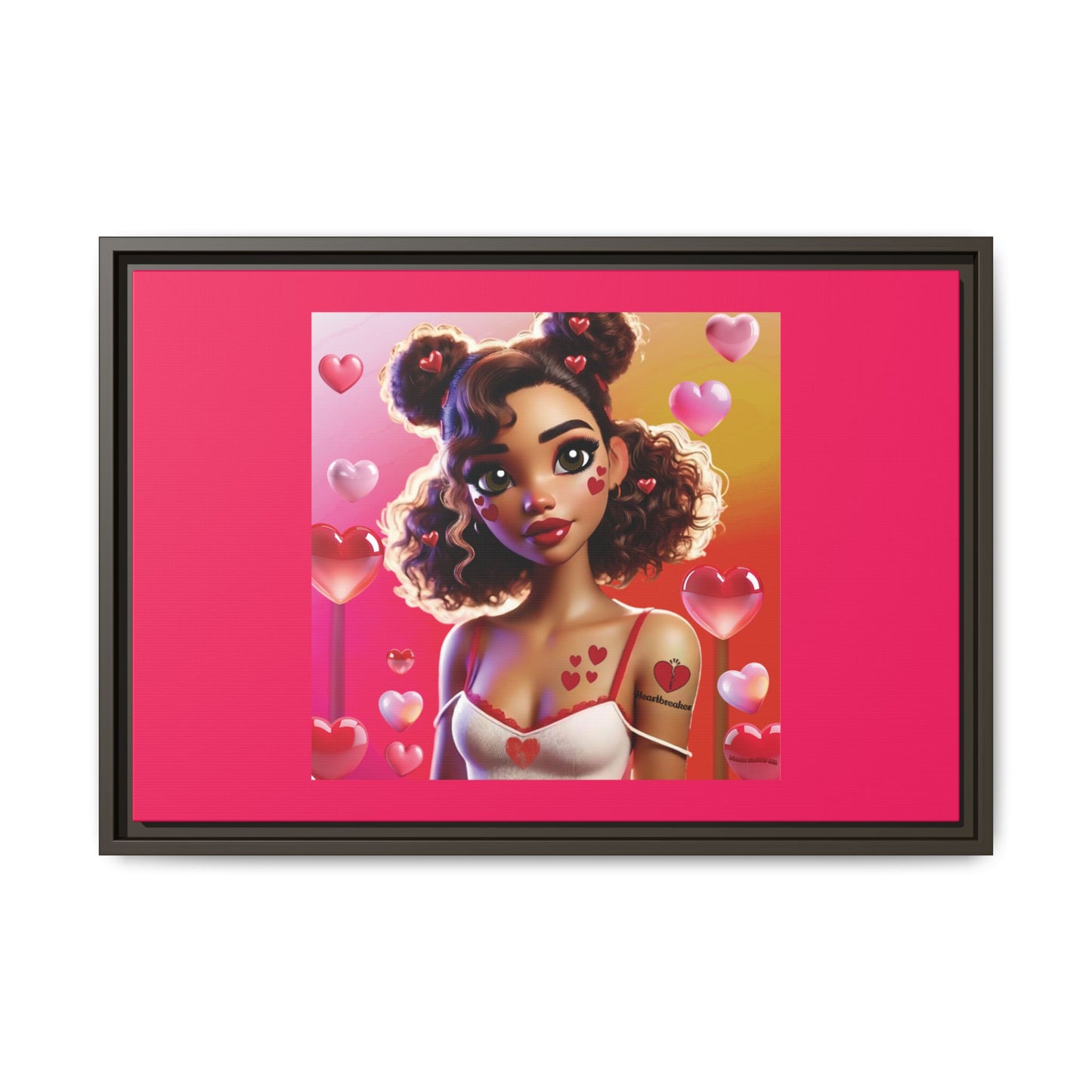 Heartbreaker 2 | Watermelon - Canvas Print, framed matte (multiple sizes/multiple frame colors)