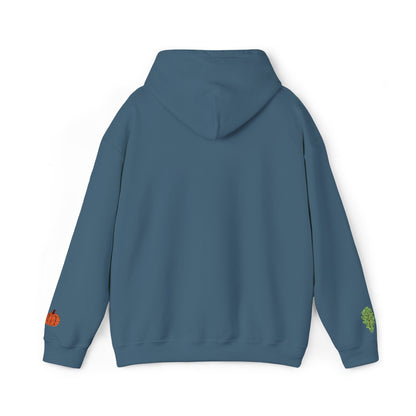 The Thankful Edit1 |Light Green Embroidered Thankful Hoodie, red hearts (multiple colors)