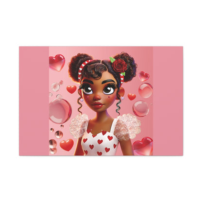 Heartbreaker Girl | Bubble Gum Matte Canvas Print