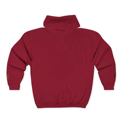 Harvest Haze | 'Cozy Season' Zip Hoodie — Autumn Coffee & Leaves Full-Zip Sweatshirt