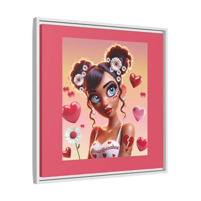 Heartbreaker 1 | Raspberry - Canvas Print, framed matte (multiple sizes/frame colors))