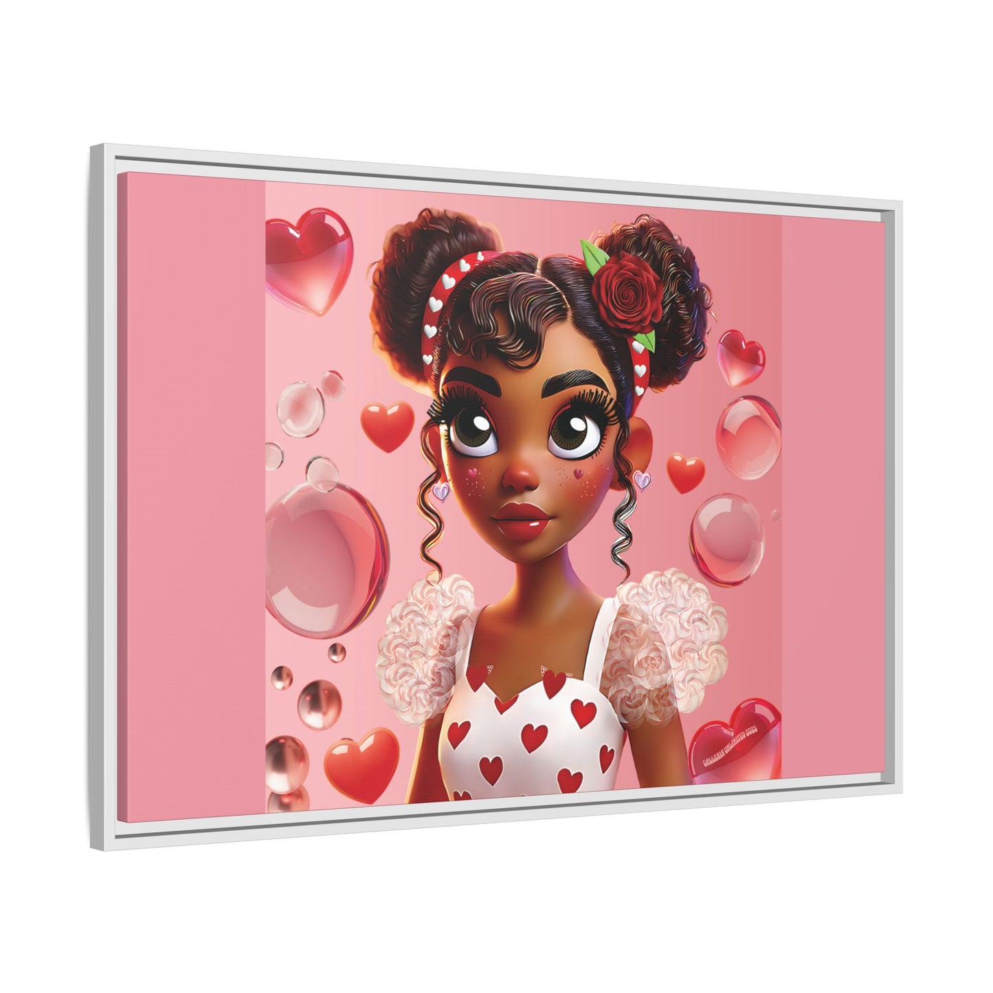 Heartbreaker Girl | Bubblegum - Canvas Print, framed matte (multiple sizes/frame colors)