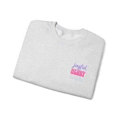 The Joyful Edit2 | Merry & Bright Embroidered Sweatshirt, PINK Palette (multiple colors)