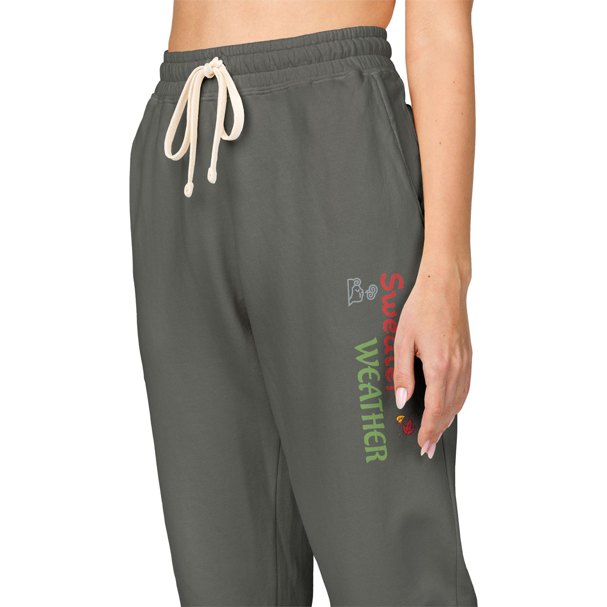 Harvest Haze 9 | "Sweater Weather' Vertical Script Garment-Dyed Joggers