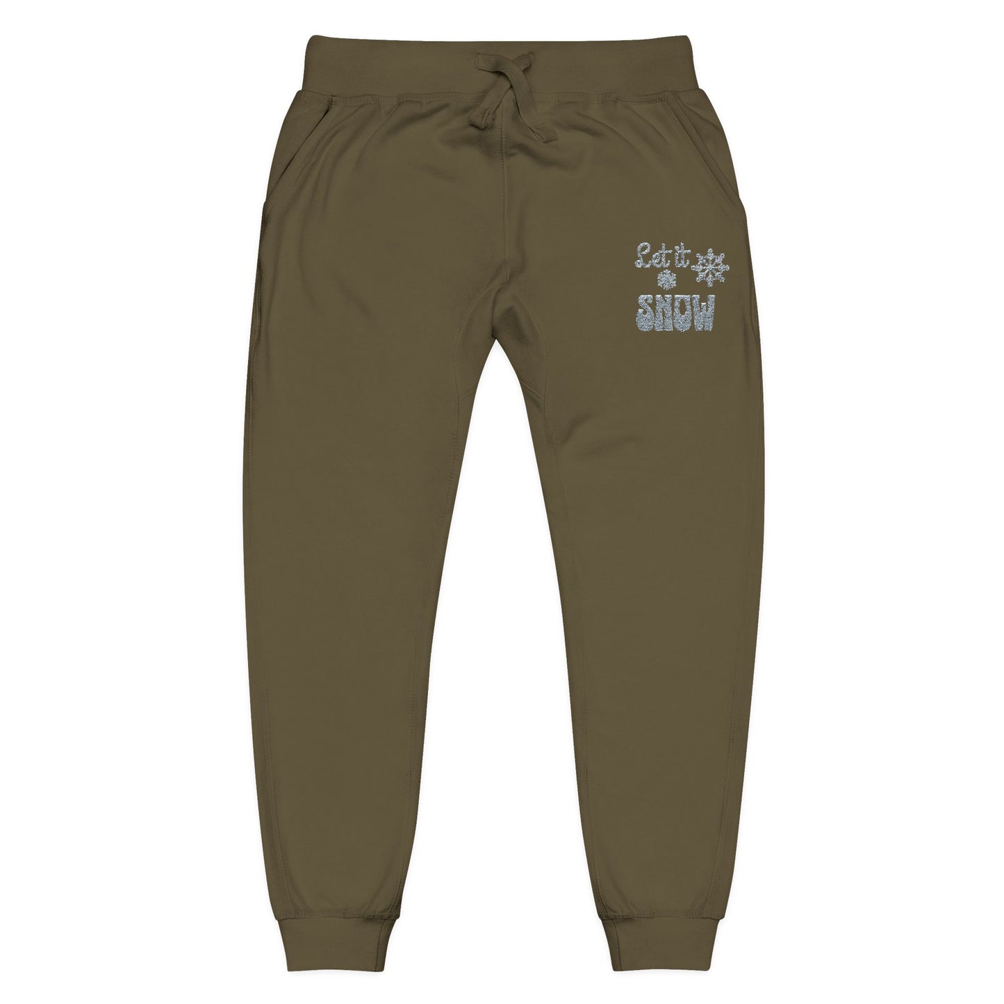 The Cozy Edit2 | Embroidered "Let It Snow" Fleece Lounge Joggers (multiple colors)