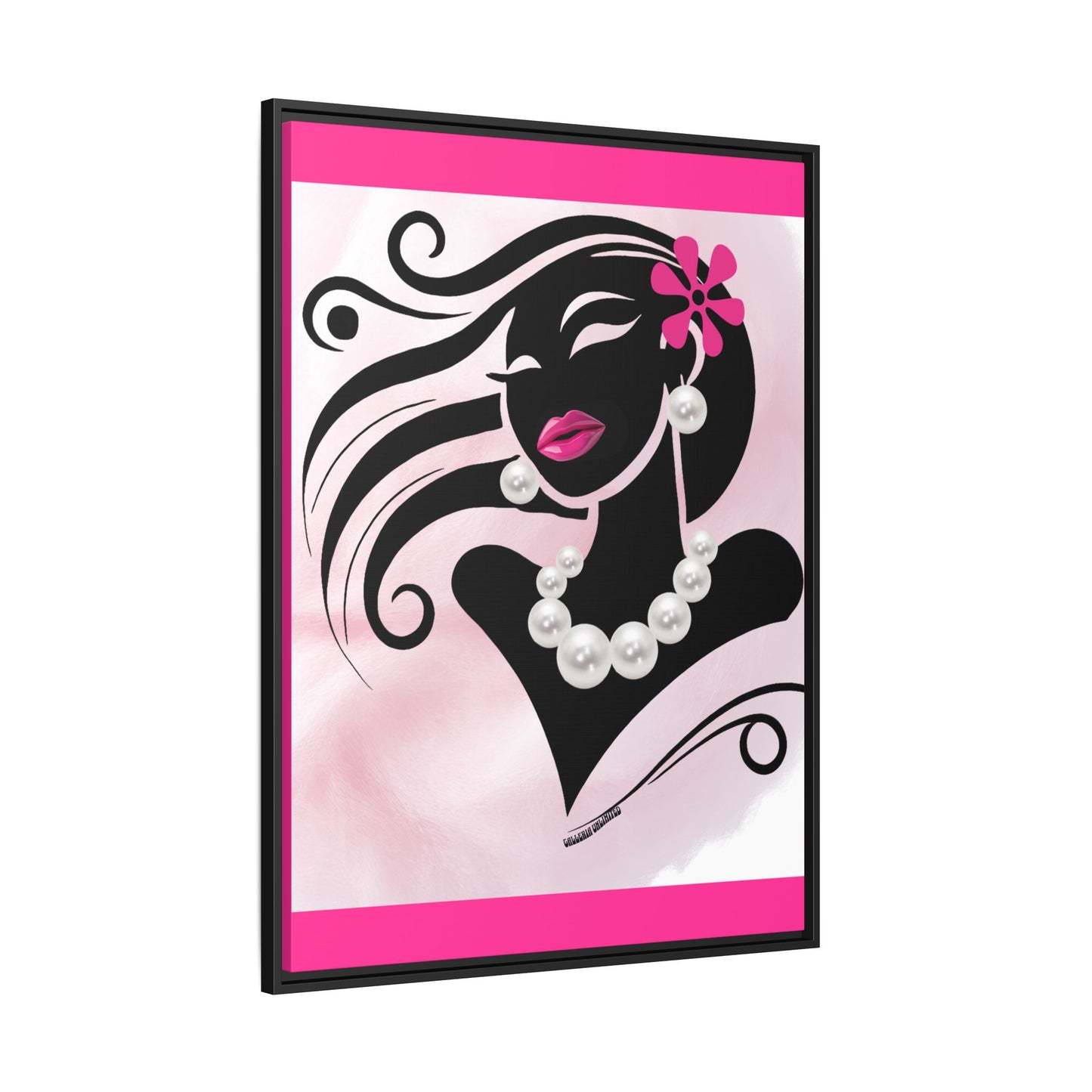 Pearls & Curls 6 | Candy Kiss Framed Matte Canvas Wall Art (black or white frame)