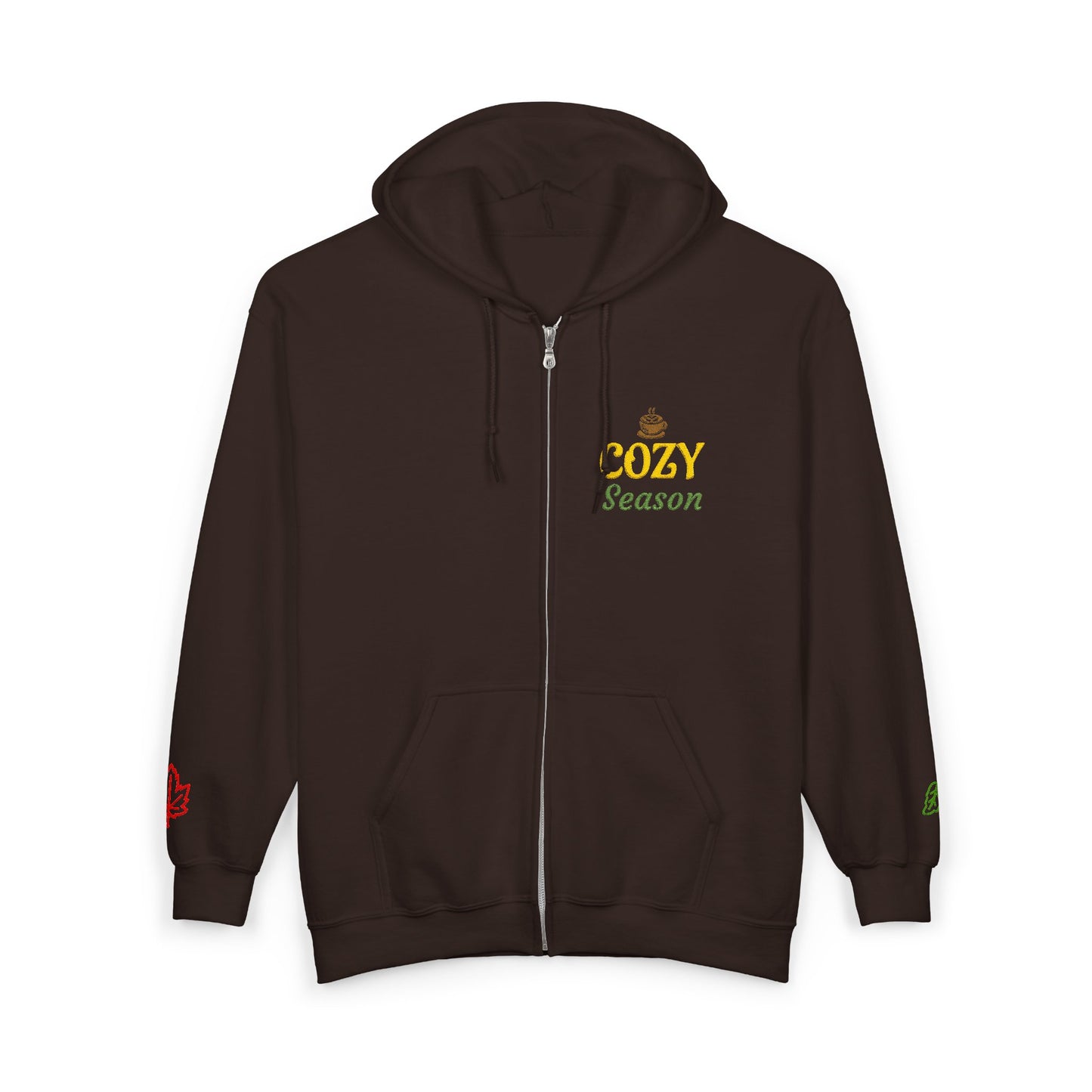 Harvest Haze | 'Cozy Season' Embroidered Zip Hoodie (multiple colors)