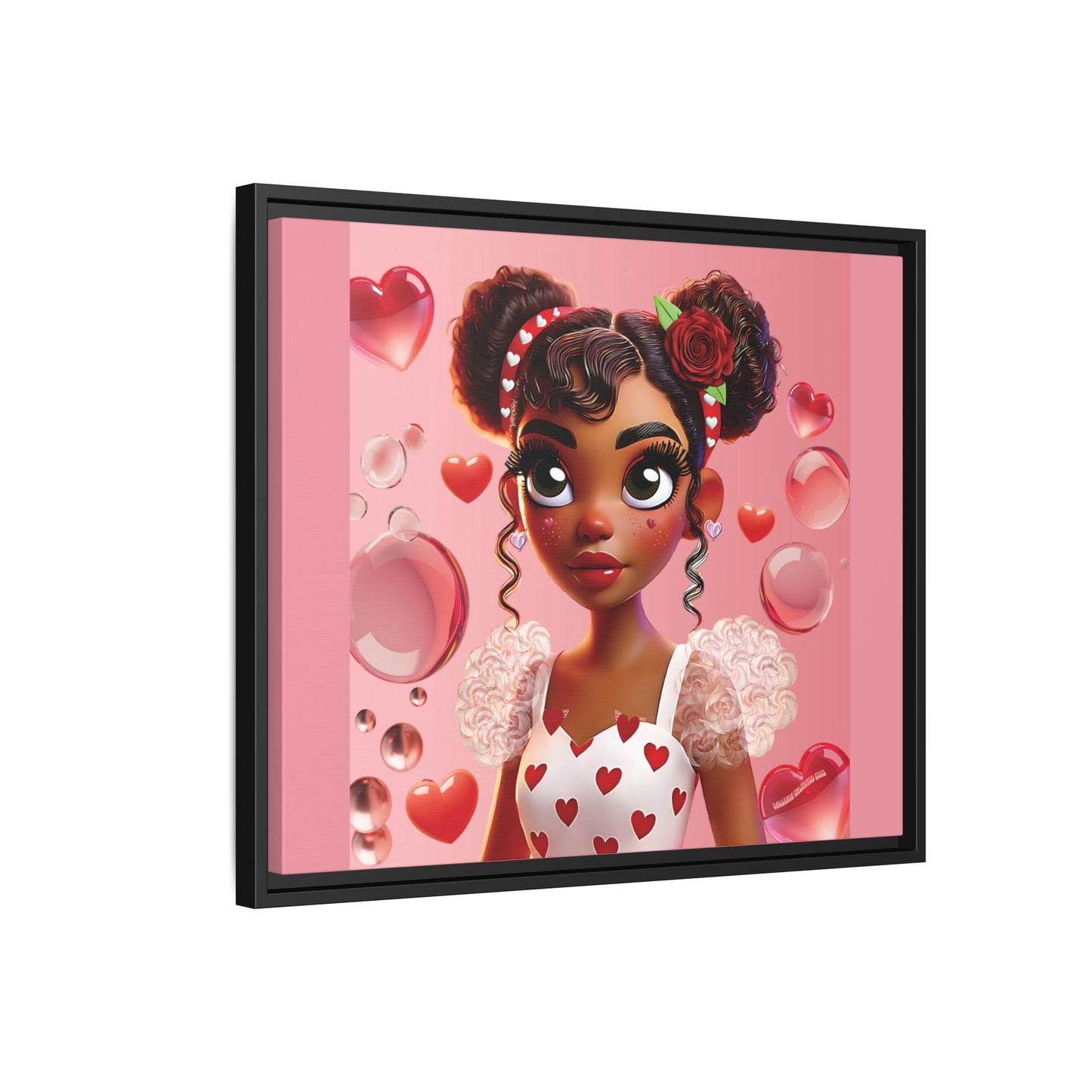 Heartbreaker Girl | Bubblegum - Canvas Print, framed matte (multiple sizes/frame colors)