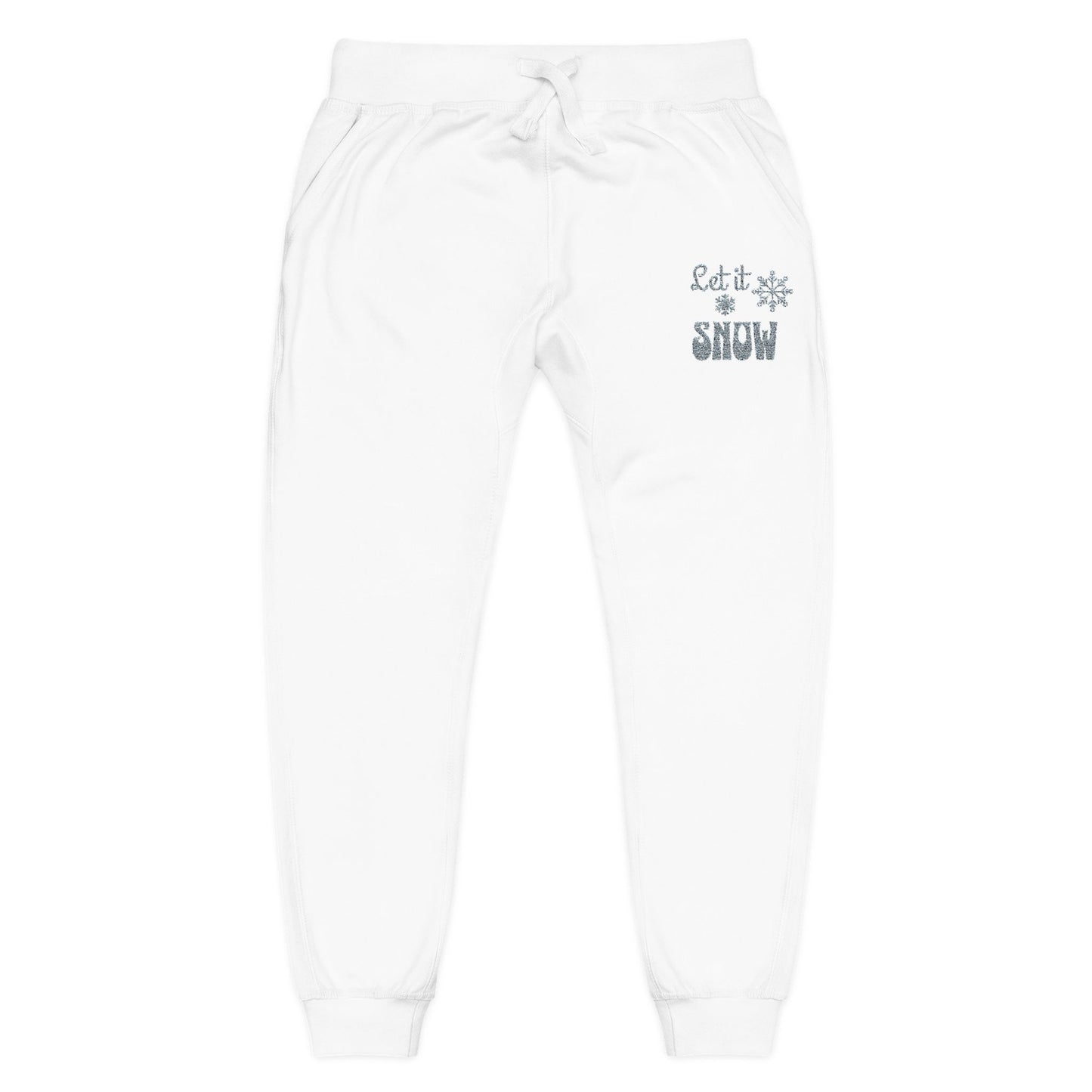 The Cozy Edit2 | Embroidered "Let It Snow" Fleece Lounge Joggers (multiple colors)