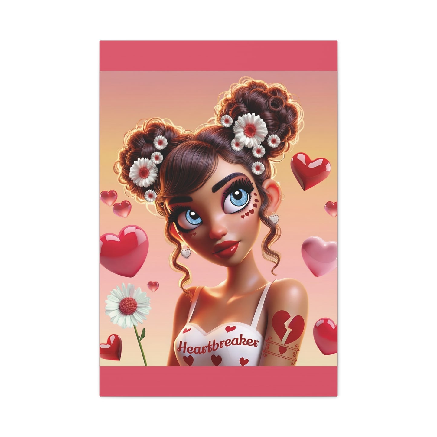 Heartbreaker 1 |Raspberry Matte Canvas Print