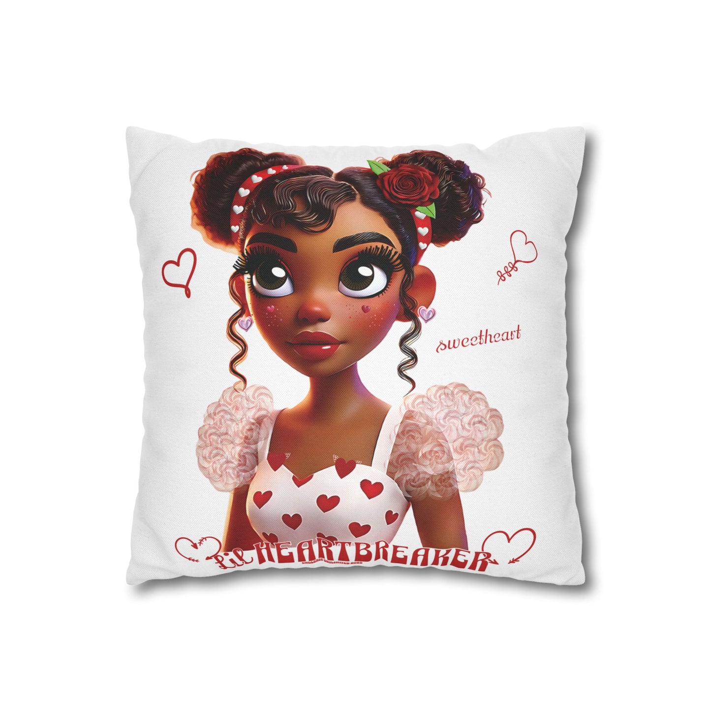 Heartbreaker Girl | Marshmallow - Pillowcase, square (multiple sizes)