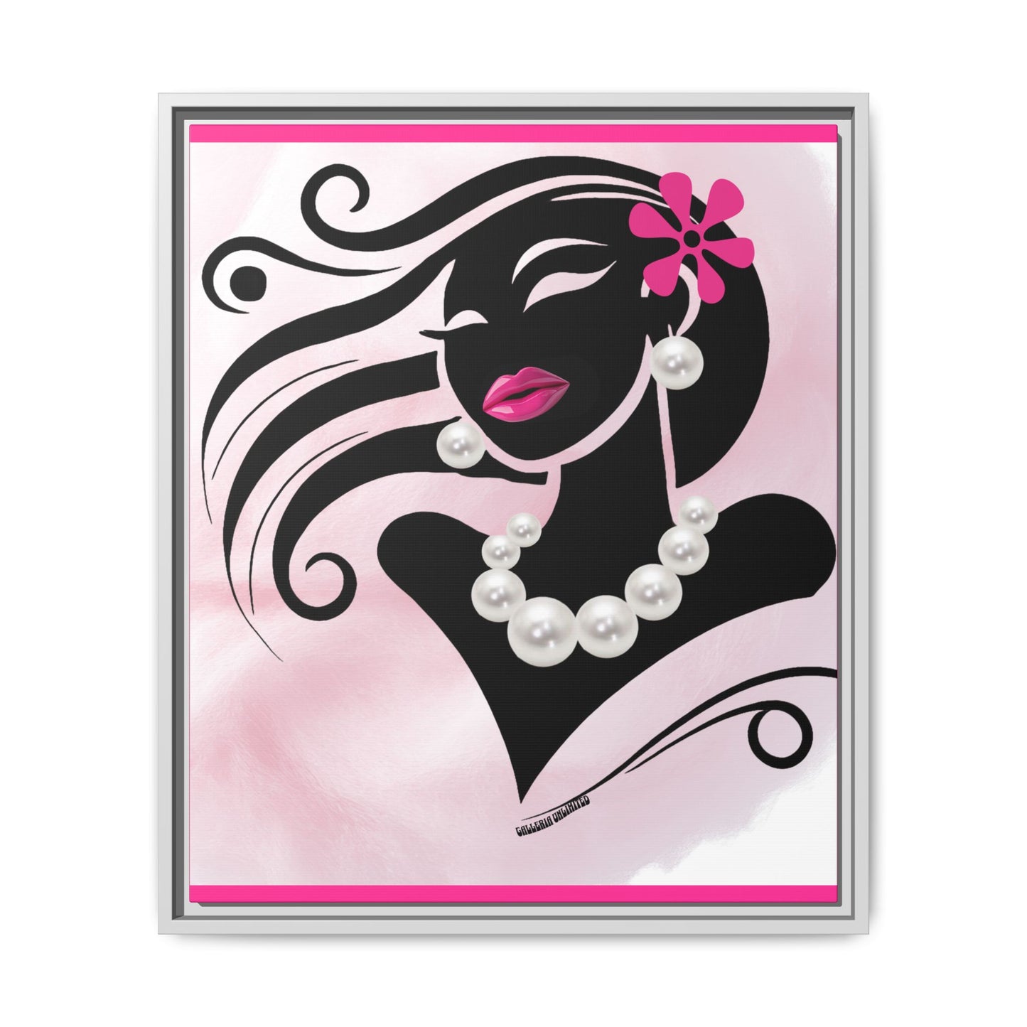 Pearls & Curls 6 | Candy Kiss Framed Matte Canvas Wall Art (black or white frame)