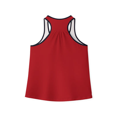 Pearls & Curls1 | Dark Red - Ruby Lips Ringer Tank (black or white trim)