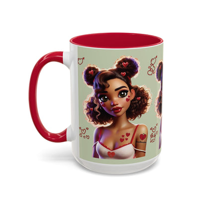 Heartbreaker 2 | Kiwi - Coffee Mug, two-tone, 15 oz (multiple handle colors)