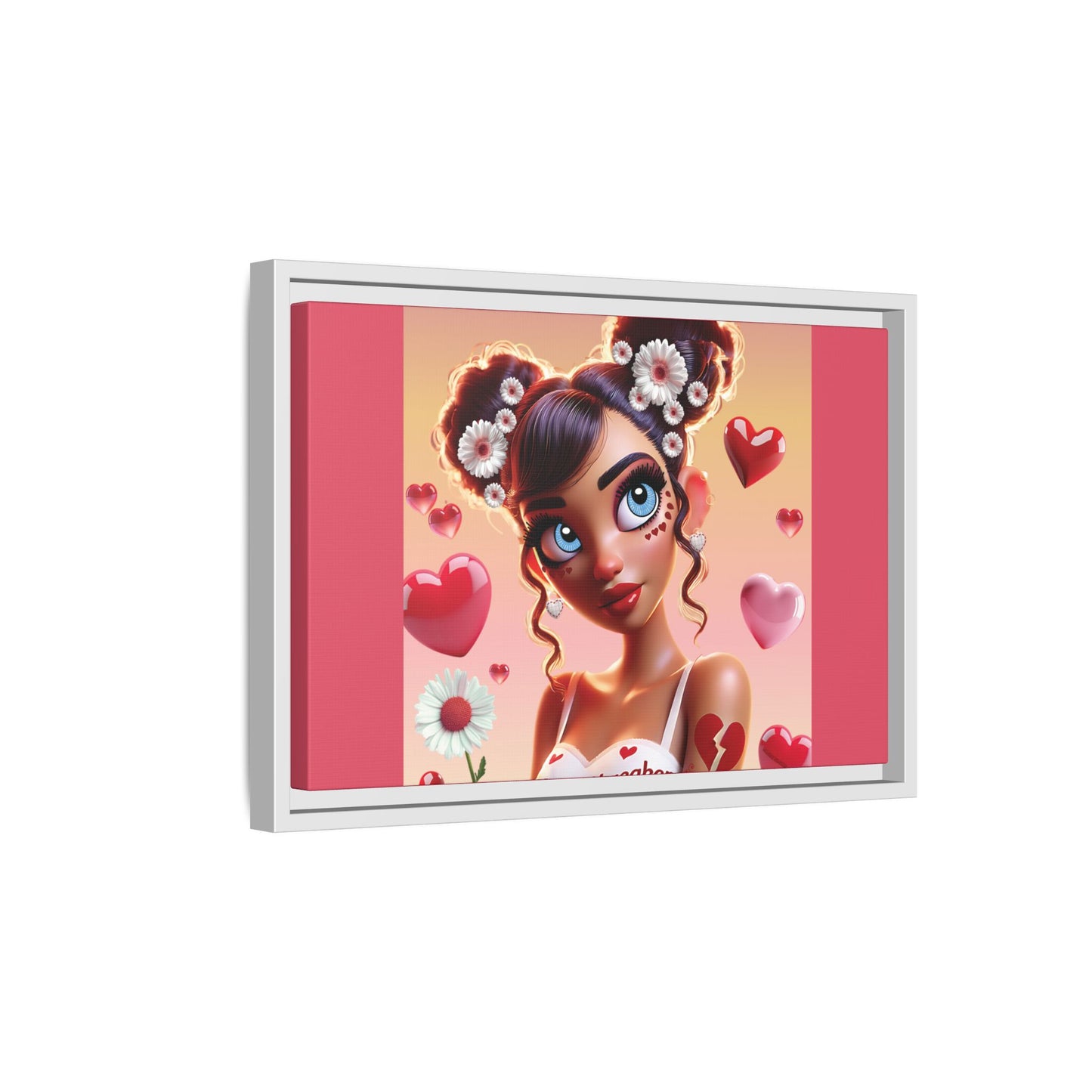 Heartbreaker 1 | Raspberry - Canvas Print, framed matte (multiple sizes/frame colors))