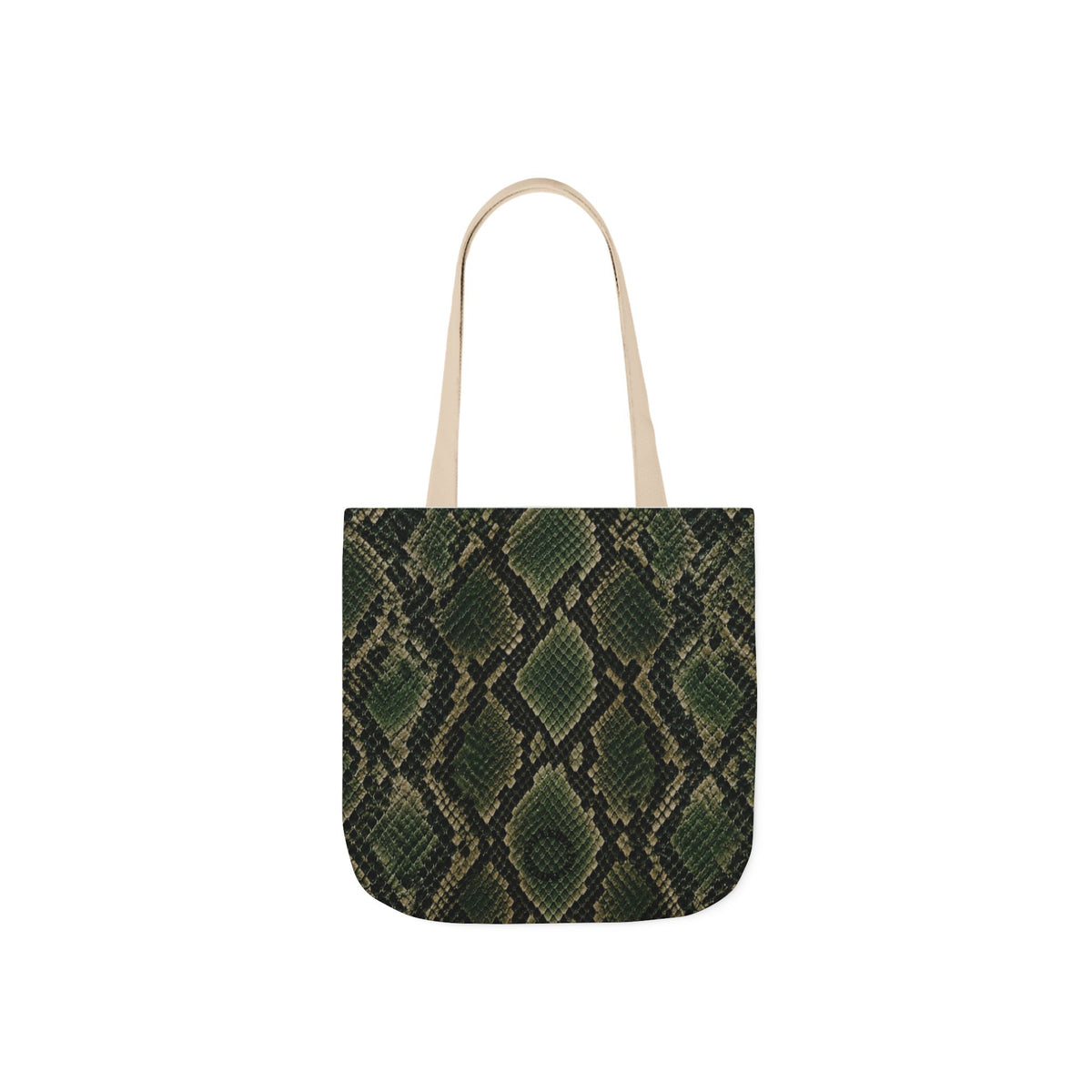 Snake | Olive Snakeskin Pattern Canvas Tote Bag