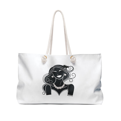 Pearls & Curls1 | White - Two-Sided Weekender Bag