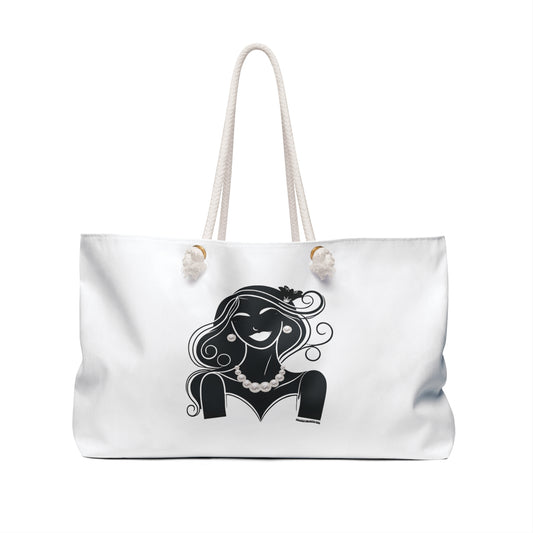 Pearls & Curls1 | White - Two-Sided Weekender Bag