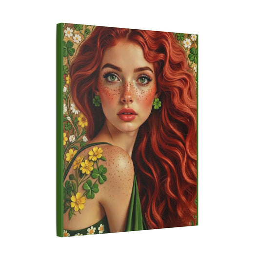 Clovers 5 | Shamrock Enchantress, Stretched Satin Canvas Wall Art