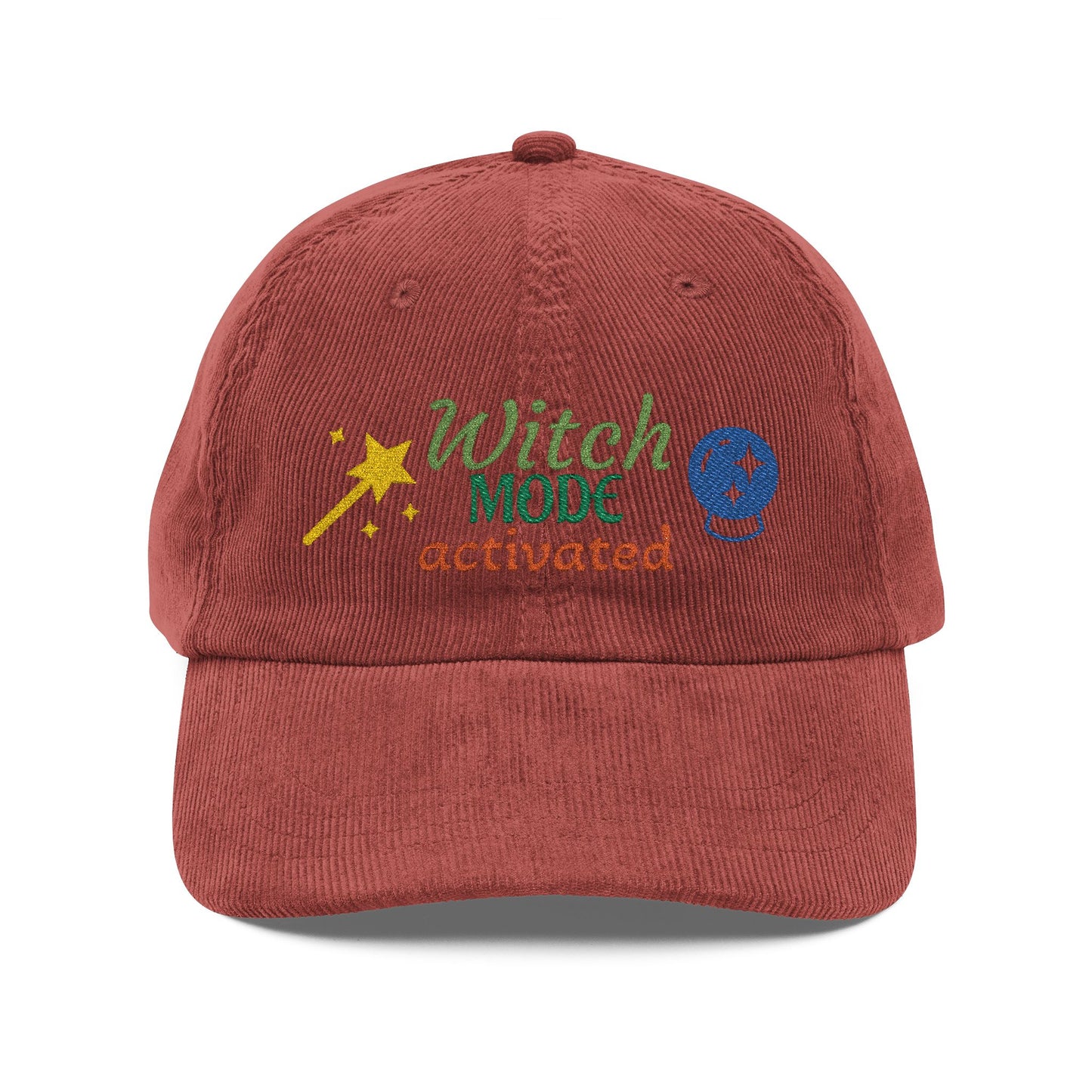 Harvest Haze | 'Witch Mode Activated' Embroidered Corduroy Cap