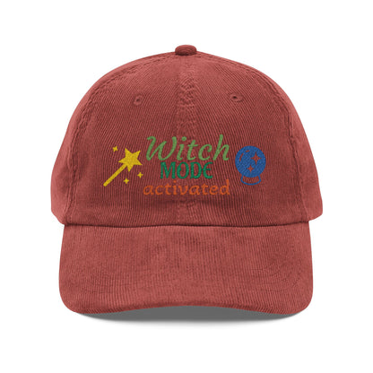 Harvest Haze | 'Witch Mode Activated' Embroidered Corduroy Cap