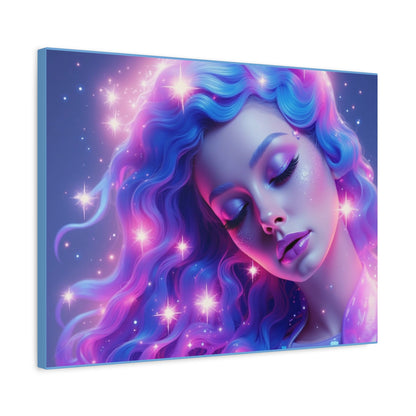 Winter Fantasy1 | Dreamy Neon Muse Matte Canvas Print