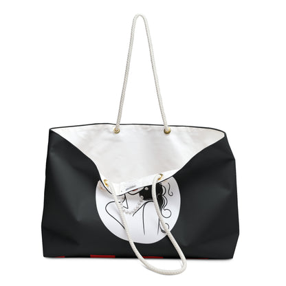 Pearls & Curls3 | Black - Two-Sided Weekender Bag