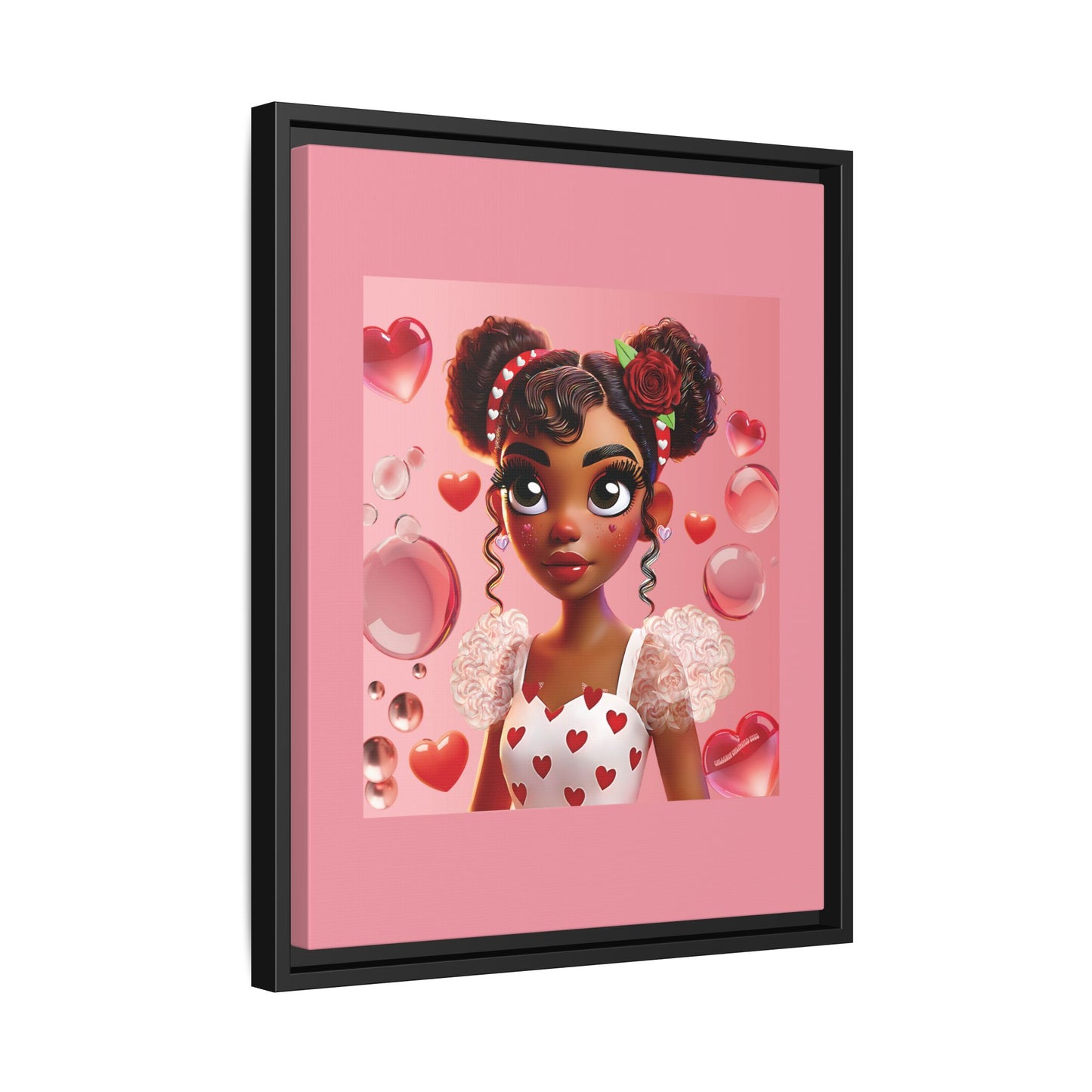 Heartbreaker Girl | Bubblegum - Canvas Print, framed matte (multiple sizes/frame colors)