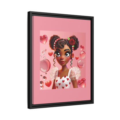 Heartbreaker Girl | Bubblegum - Canvas Print, framed matte (multiple sizes/frame colors)