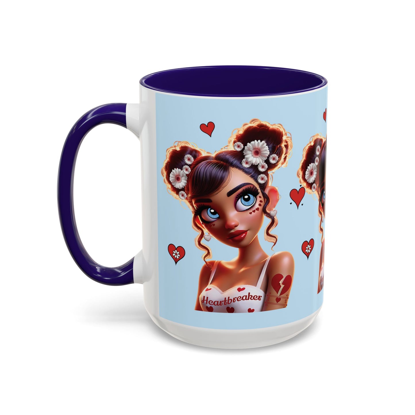Heartbreaker 1 | Blueberry - Coffee Mug, two-tone, 15 oz (multiple handle colors)