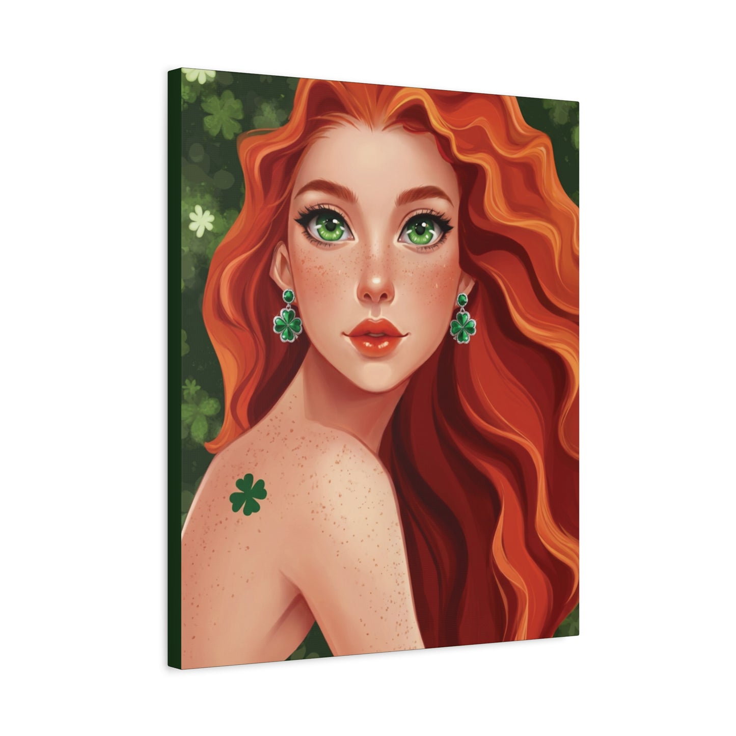 Clovers 1 | Emerald Whisper in Green, Matte Canvas Print