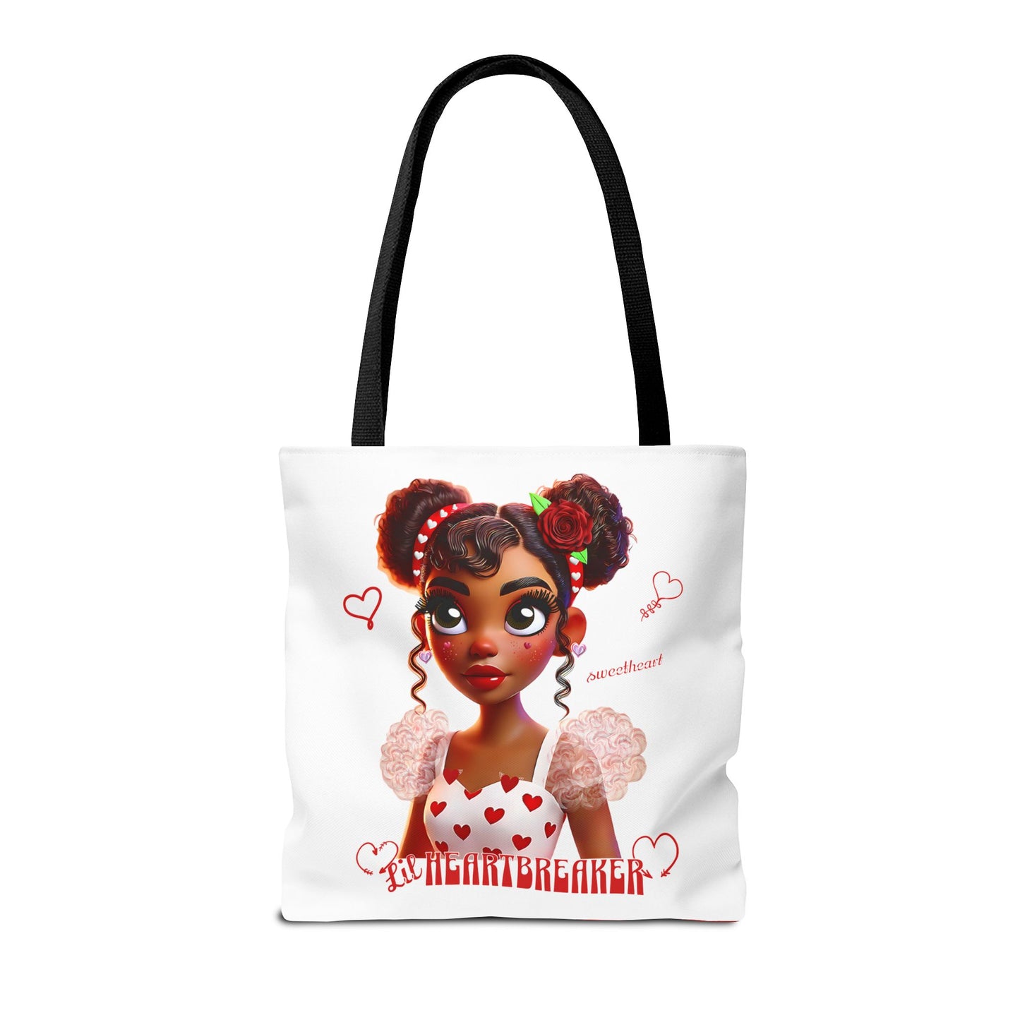 Heartbreaker Girl | Marshmallow All Over Print Two-Tone Tote Bag (multiple strap colors)