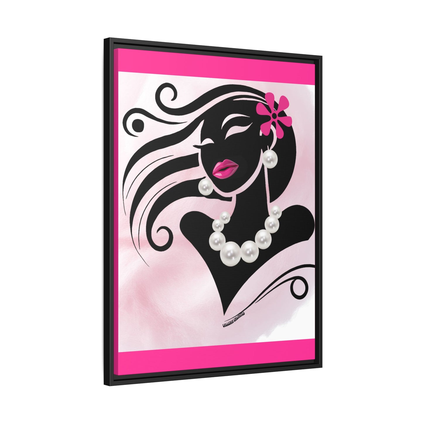 Pearls & Curls 6 | Candy Kiss Framed Matte Canvas Wall Art (black or white frame)