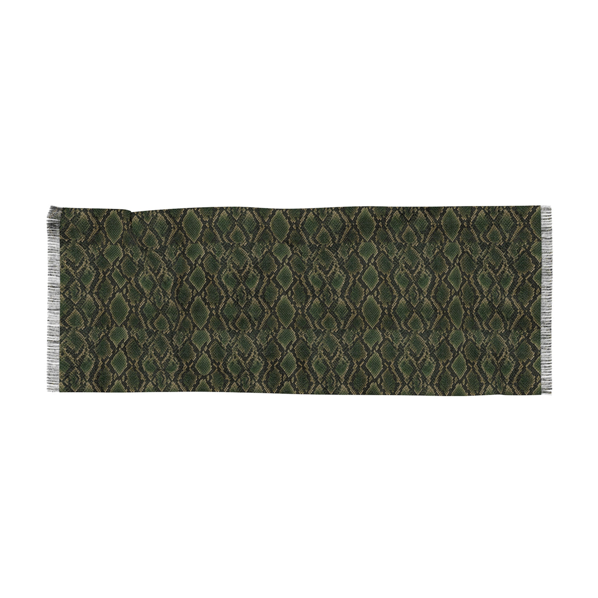 Snake | Olive Snakeskin Light Scarf — Sheer Lightweight Animal Pattern Fashion Scarf